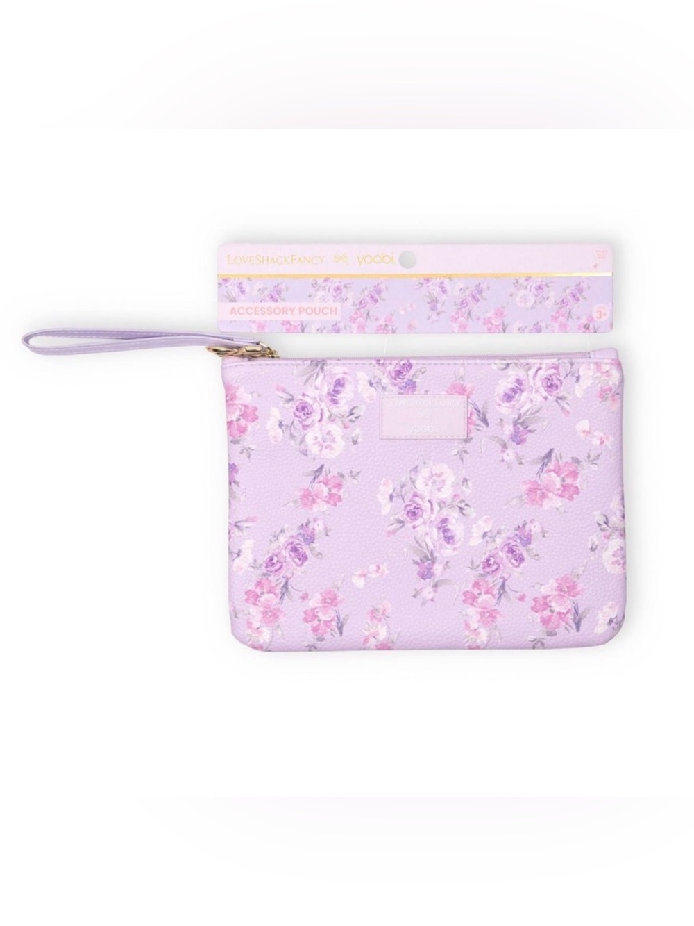 Love shack fancy target Yoobi purple Floral Ruffle Accessory Pouch